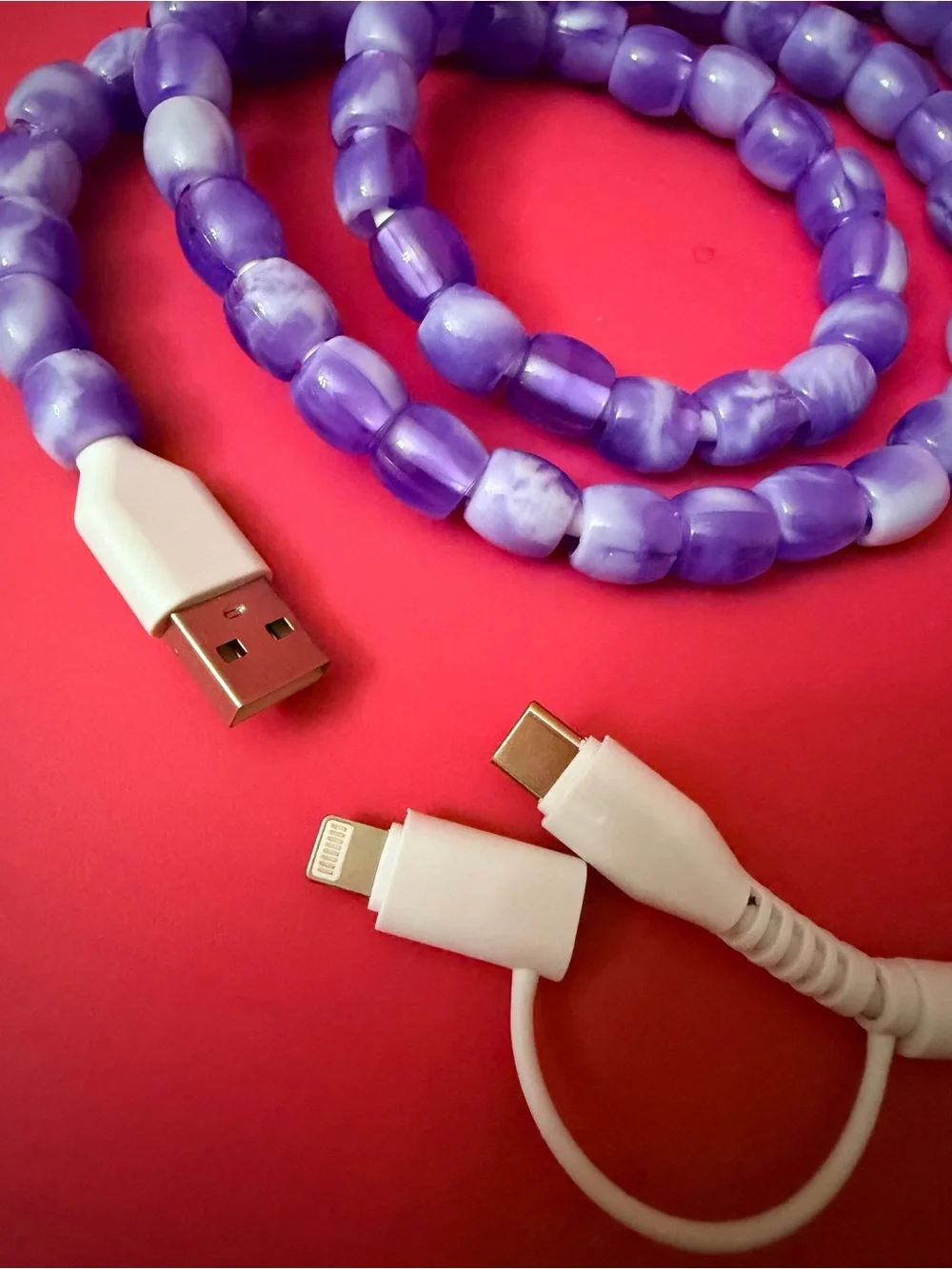 Beaded Multi Charging Cable 2 in 1